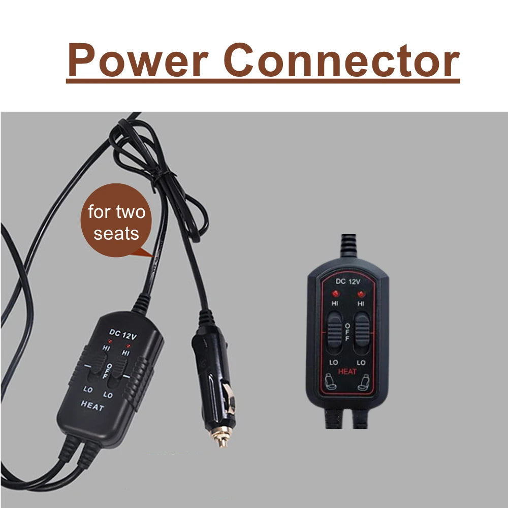 Winter Heated Car Seat Cushion - 2PC 12V Universal Mat for Comfort and Warmth