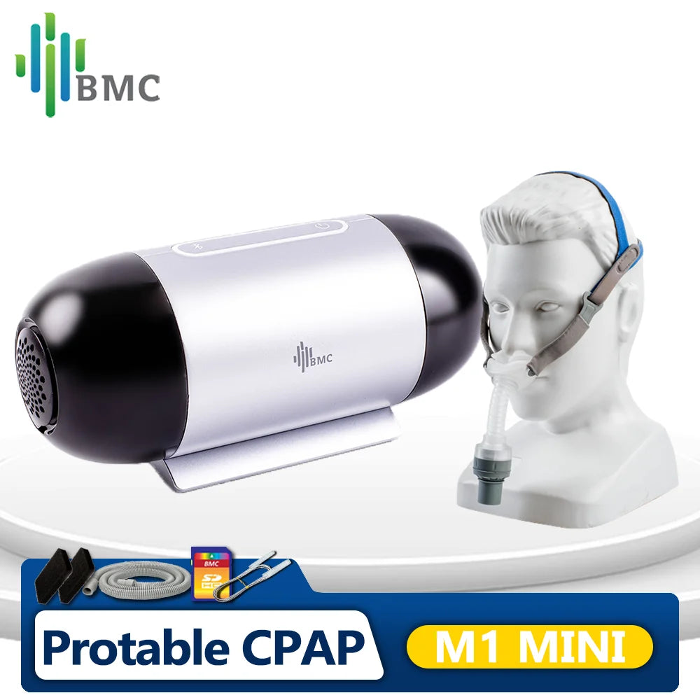 M1 Mini &ndash; Bluetooth Enabled Auto CPAP With Nasal Pillows Mask