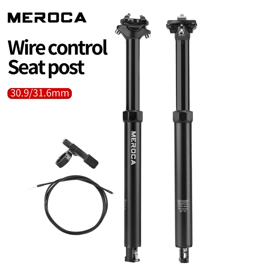 MEROCA Bike Dropper Seat Post - Internal Routing, Alloy, 30.9/31.6mm