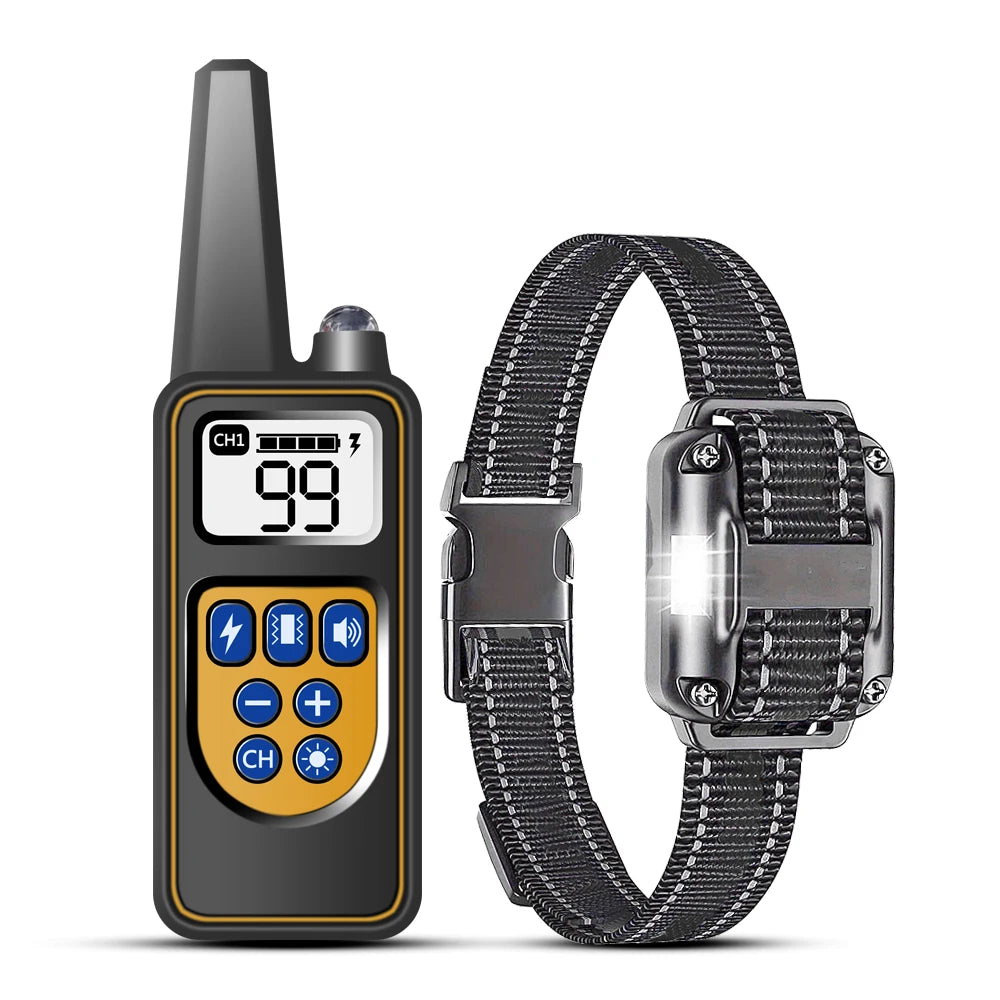 Versatile Waterproof Dog Training Collar with Remote and Beep Function black