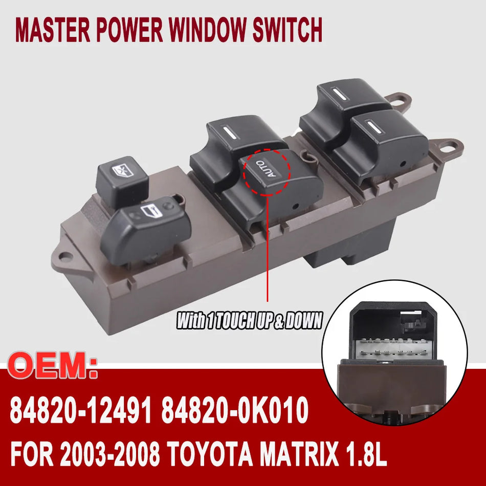 Interruptor de Ventana de 14 Pines Frontal Izquierdo para Toyota Camry Prado 2002-2006