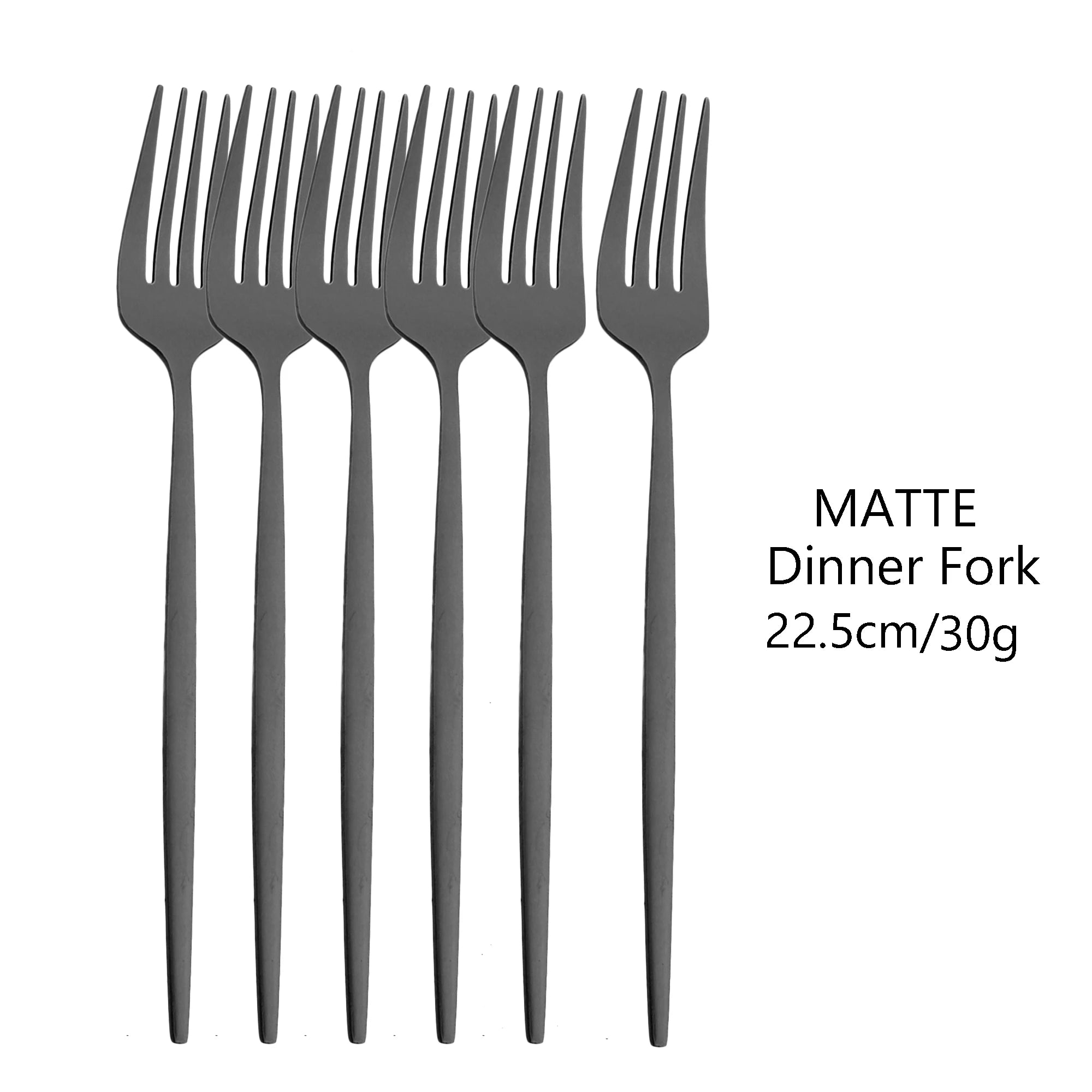 KNGZI 6Pcs Matte Stainless Steel Dinner Fork Set &ndash; Eco-Friendly Design Black