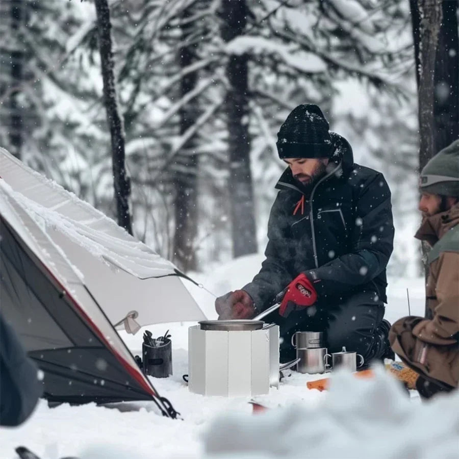 9/10/12pcs Windproof Camping Windshield Set  Foldable Stove Screen Outdoor Cooking Essential Heavy Duty Wind Barrier Gas Stoves