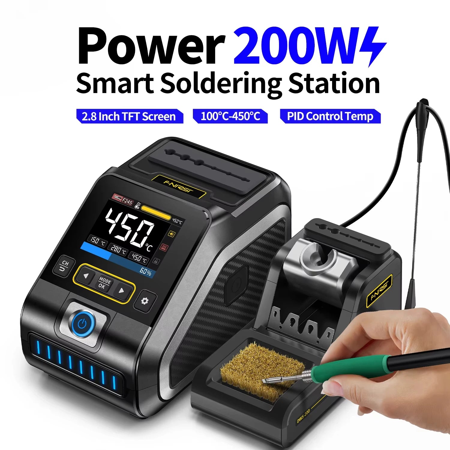 FNIRSI DWS-200 &ndash; 200W Soldering Station with C210/C245