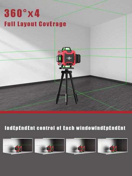 WEIDDW Professional 16-Line 360&deg; Green Beam Laser Level