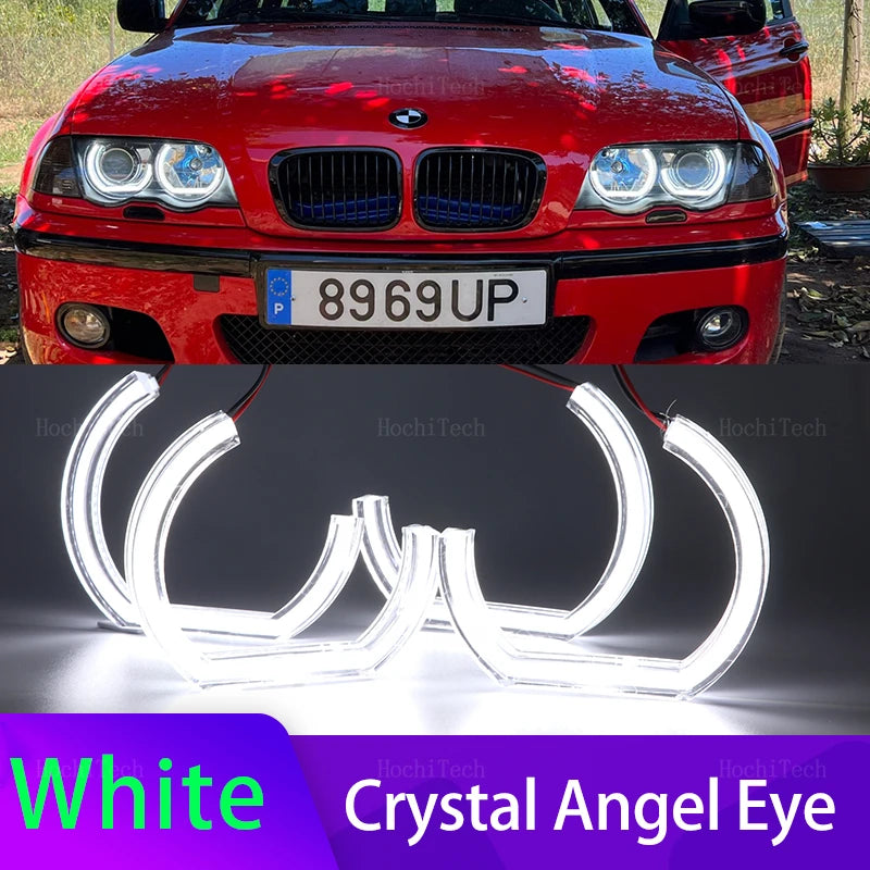 Anillos LED Angel Eyes acrílicos blancos para BMW E46 E90 E92 E60 1 2 3 5