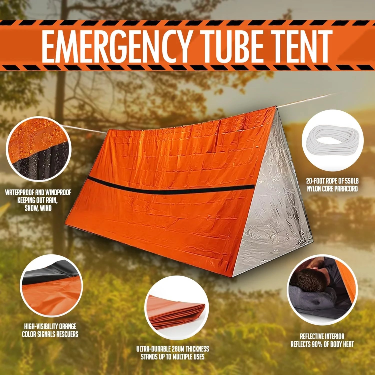 Sanke Rescue 2-Person Waterproof Emergency Survival Tent