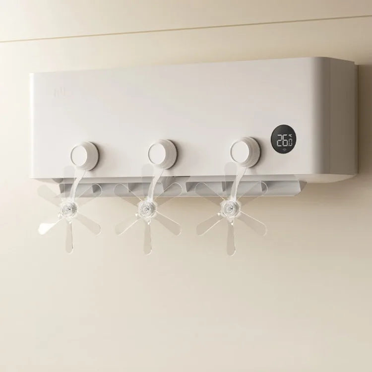 Suction Cup Wall Mounted Air Conditioning Fan - Windproof &amp; Adjustable Airflow Transparent 3pcs