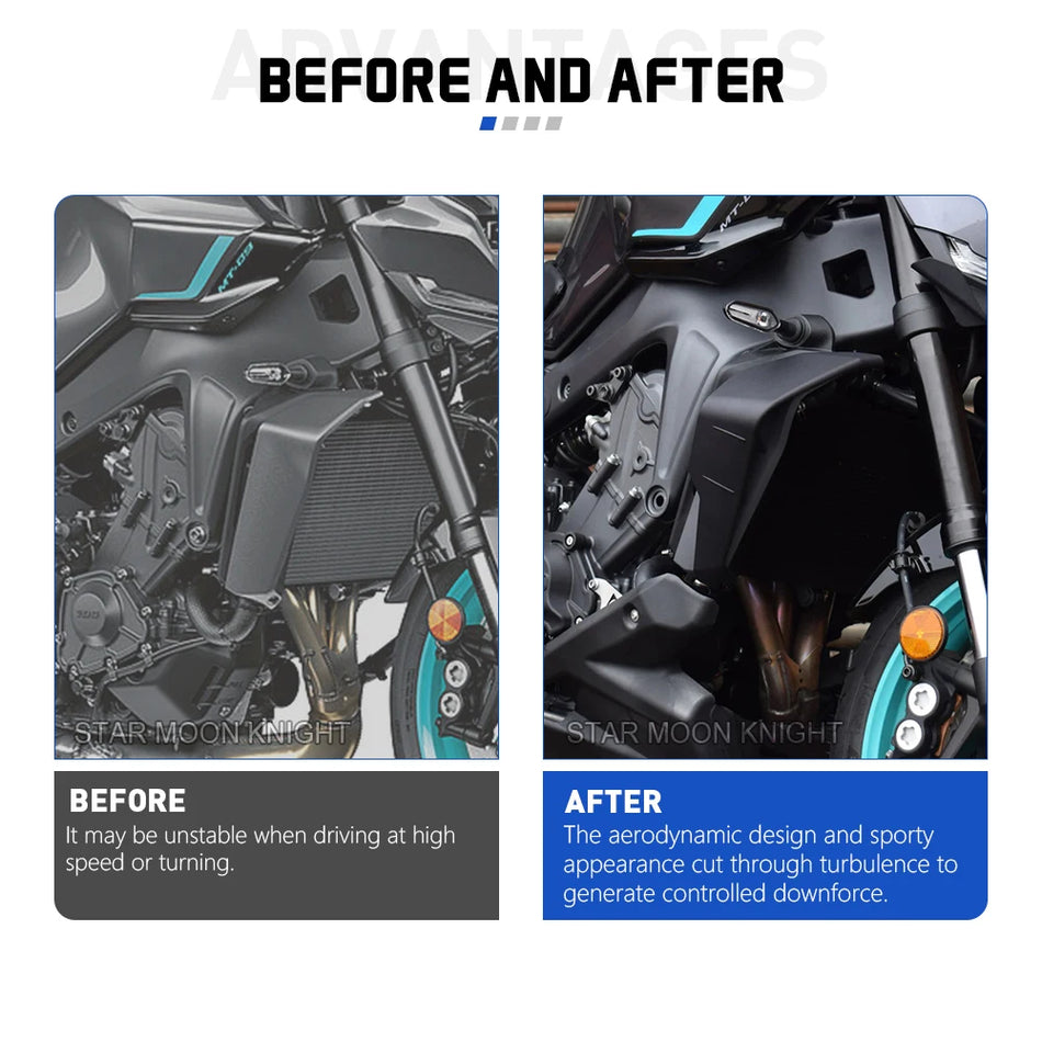 Yamaha MT-09 MT 09 SP Side Spoilers for 2024 2025 Models Aerodynamic Winglets Made of ABS Plastic Radiator Deflector