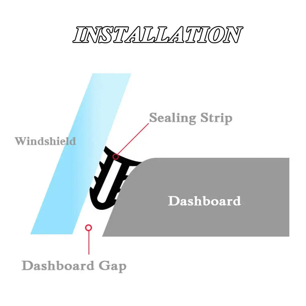 Car Soundproof Rubber Seal Dashboard Windshield Sealing Strip Insert For Toyota Prado RAV4 Corolla Camry Sienna Yaris Prius by InterCyprus Trading Ltd