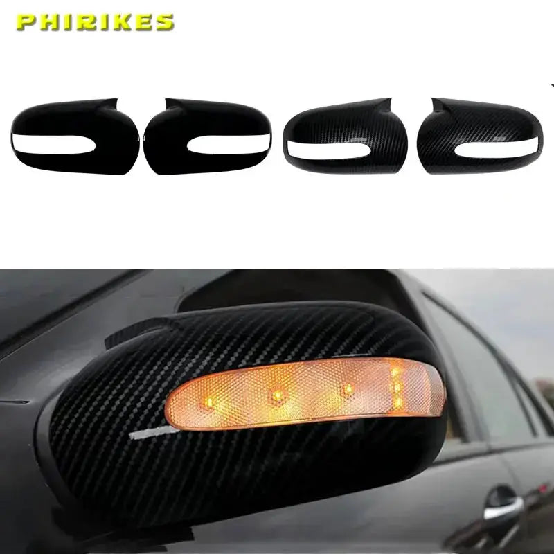 Side Mirror Cap Covers For Mercedes-Benz E,C-Class W211 W203 2001-2007 Black Replace Car Accessories by InterCyprus Trading Ltd