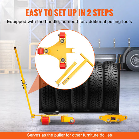 SucceBuy Machinery Skate Dolly &ndash; Heavy Duty Industrial Cart