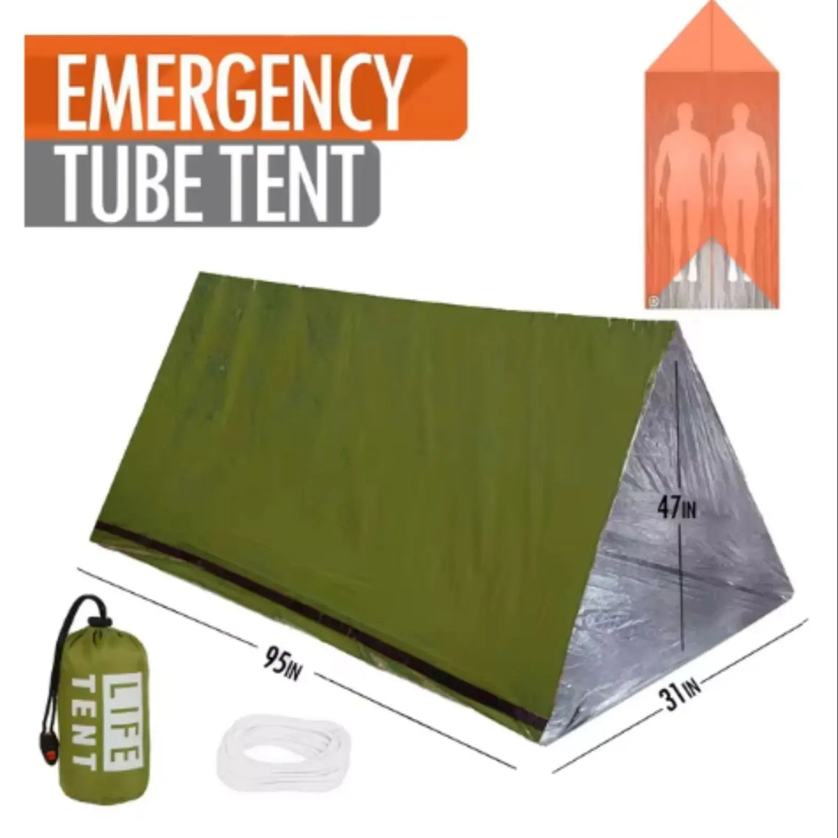 Emergency Tube Tent &ndash; Waterproof Travel Shelter For Family green