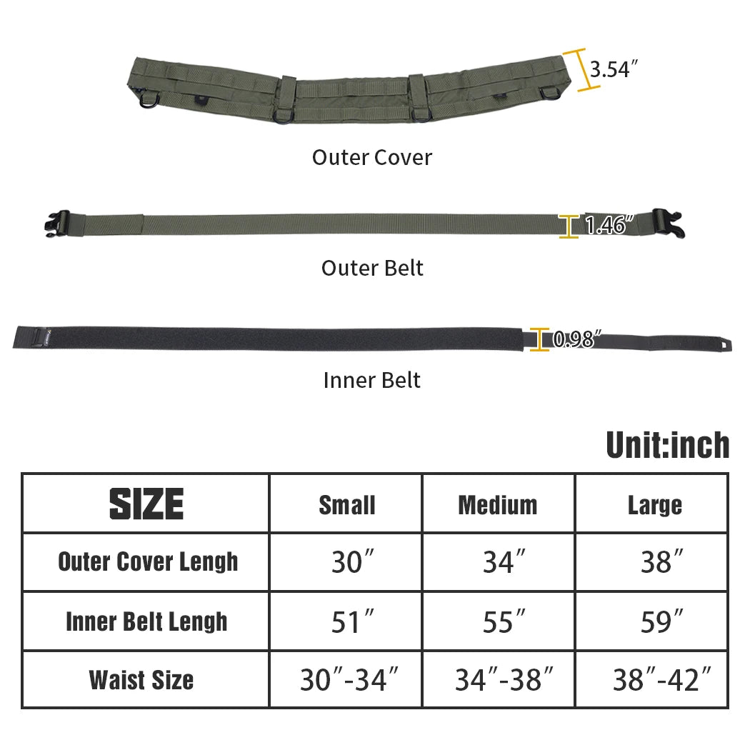 IDOGEAR Tactical Belt MOLLE 3424 &ndash; Inner Outer Belt Set
