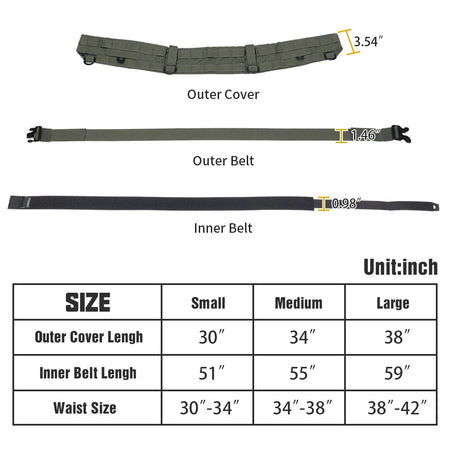 IDOGEAR Tactical Belt MOLLE 3424 &ndash; Inner Outer Belt Set