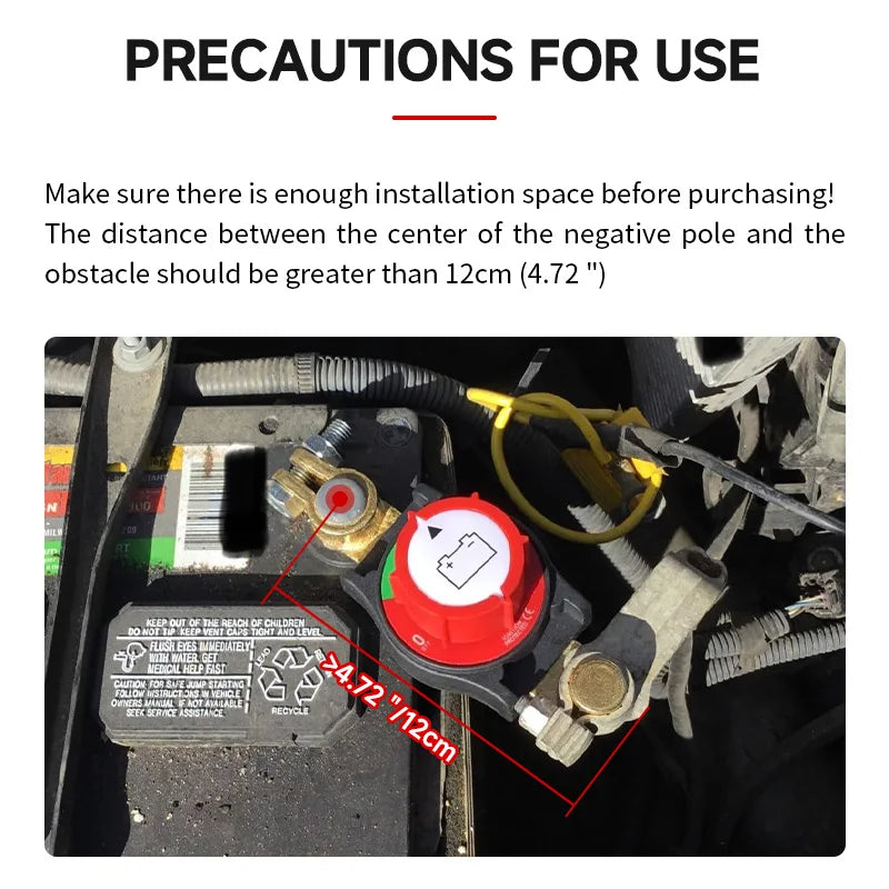 12-48V Car Isolator Disconnect Rotary Switch - 275A Battery Cutoff for Car, RV, Boat