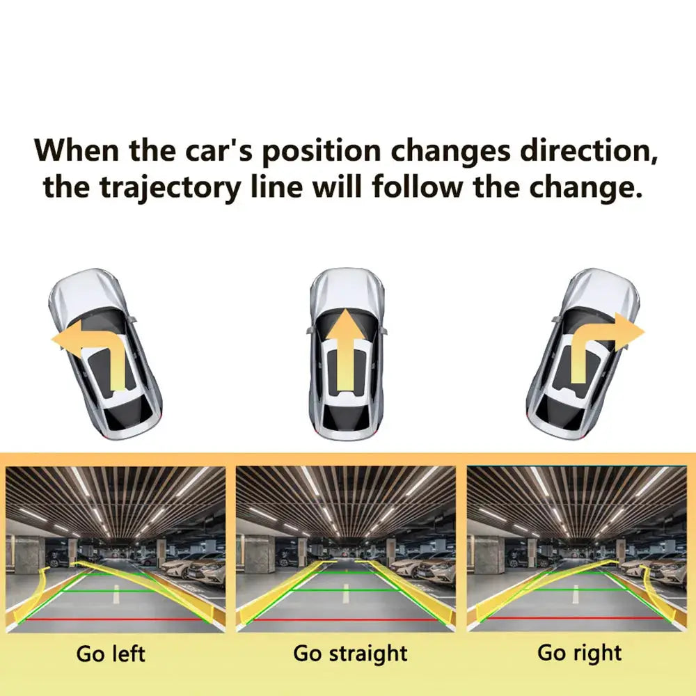 AHD 1080P Dynamic Trajectory Car Backup Camera 180° Fisheye Waterproof Night Vision CVBS/AHD Switchable Vehicle Rear View Camera by InterCyprus Trading Ltd