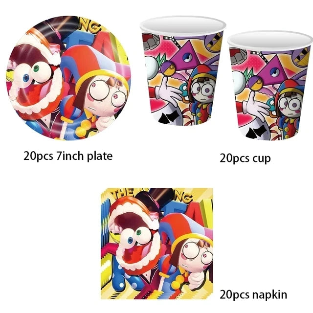 The Amazing Digital Circus Birthday Party Decorations Set 60pcs