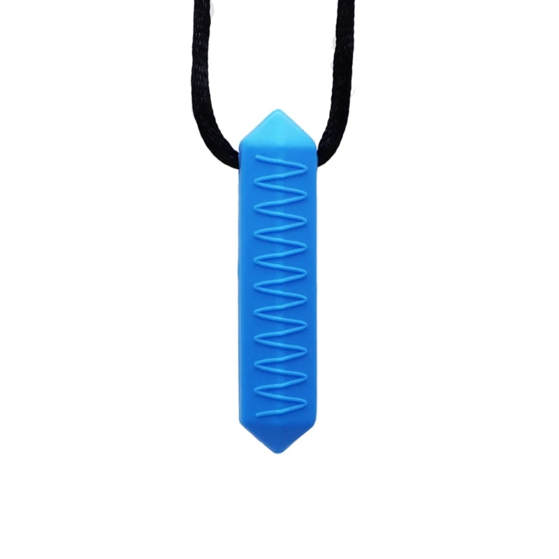 Stylish Silicone Chew Necklace for Sensory Relief Blue