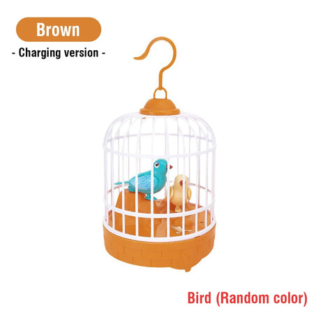 Funny Electric Voice Controlled Bird &ndash; Interactive Sound and Light Simulation Brown Charging