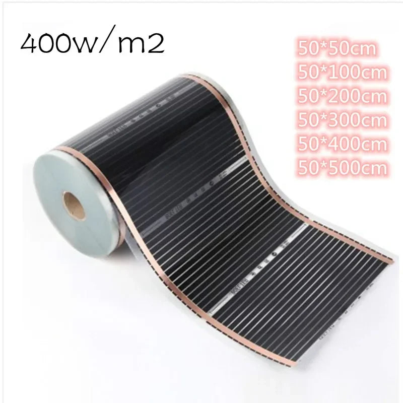 Infrared Carbon Heating Film AC220V 50cm &ndash; Low Power 50cmX1m