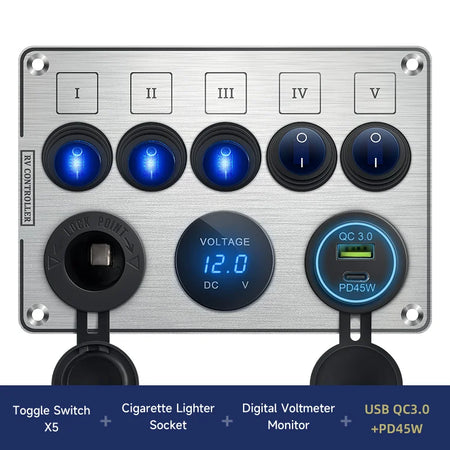 QUBEN Dual USB QC3.0 Socket Charger - LED Voltmeter 5KG-QD-DY-PD45
