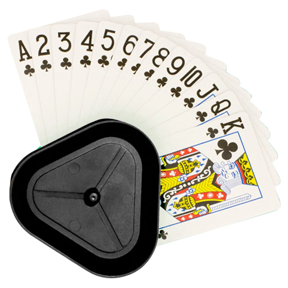 Supporto per carte da gioco a forma di triangolo, fermacarte, vassoio per carte a mani libere