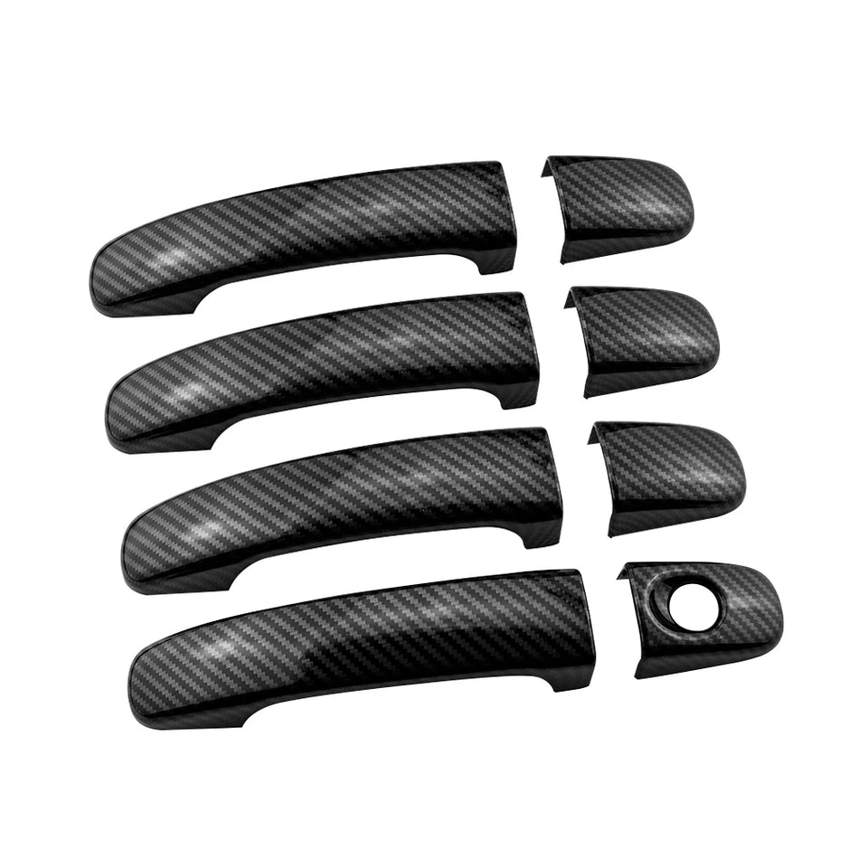 Set di Finitura Maniglia Porta per Ford Ranger T6, Kit di Otto Pezzi in Fibra di Carbonio Imitazione Cromo