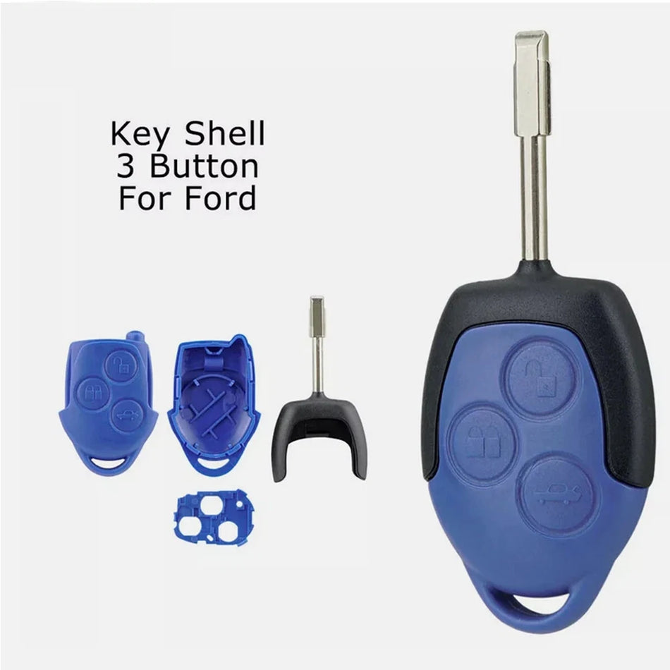 Капак за ключодържател за Ford Focus Fiesta Fusion 433MHz ABS и метал в синьо и черно