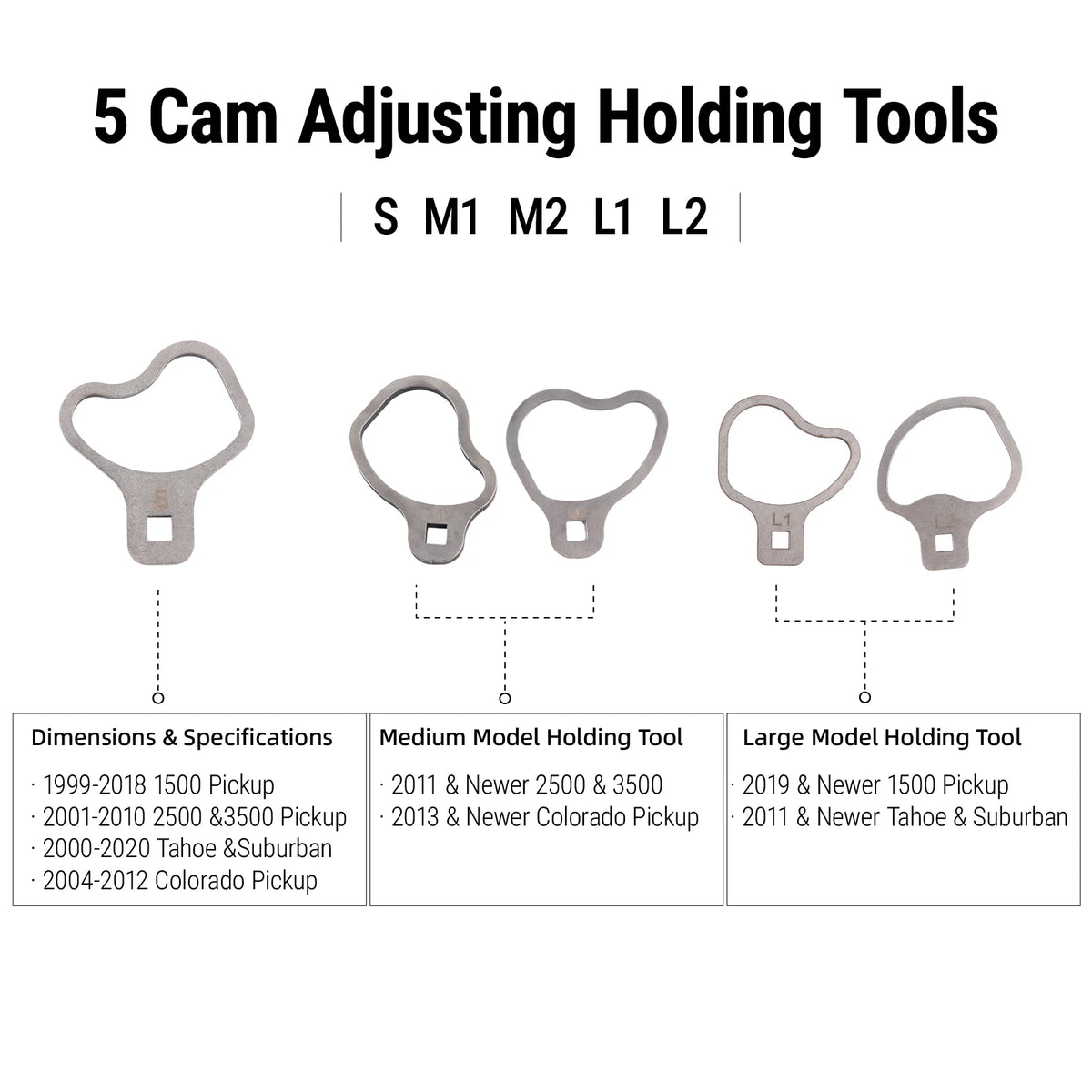 Stainless Steel Caster Camber Wrench Kit With Cam Holders For GM Trucks & SUVs by InterCyprus Trading Ltd