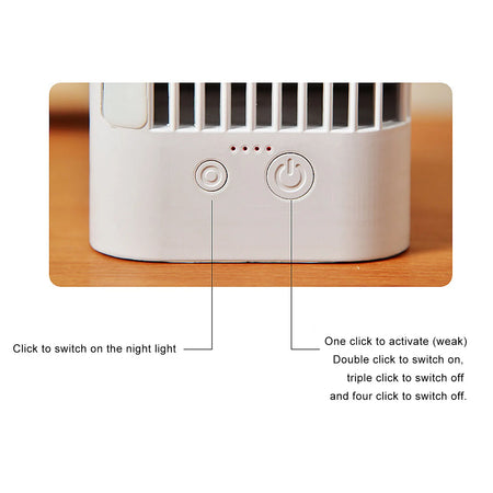 Portable Desktop Air Conditioner Fan with Night Light - Energy Efficient Cooling for Homes &amp; Offices