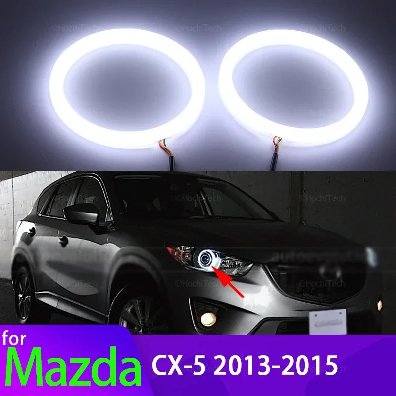 Kit de Anéis LED Angel Eyes com DRL e Luz Branca 6000K para Mazda CX-5