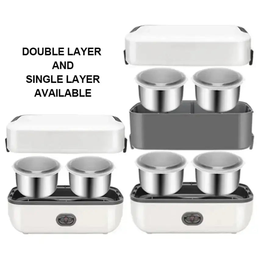 Electric Lunch Box Heater Portable Leakproof 2 Layer