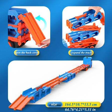 Large Car Transporter Truck &ndash; Foldable Track Alloy Diecast
