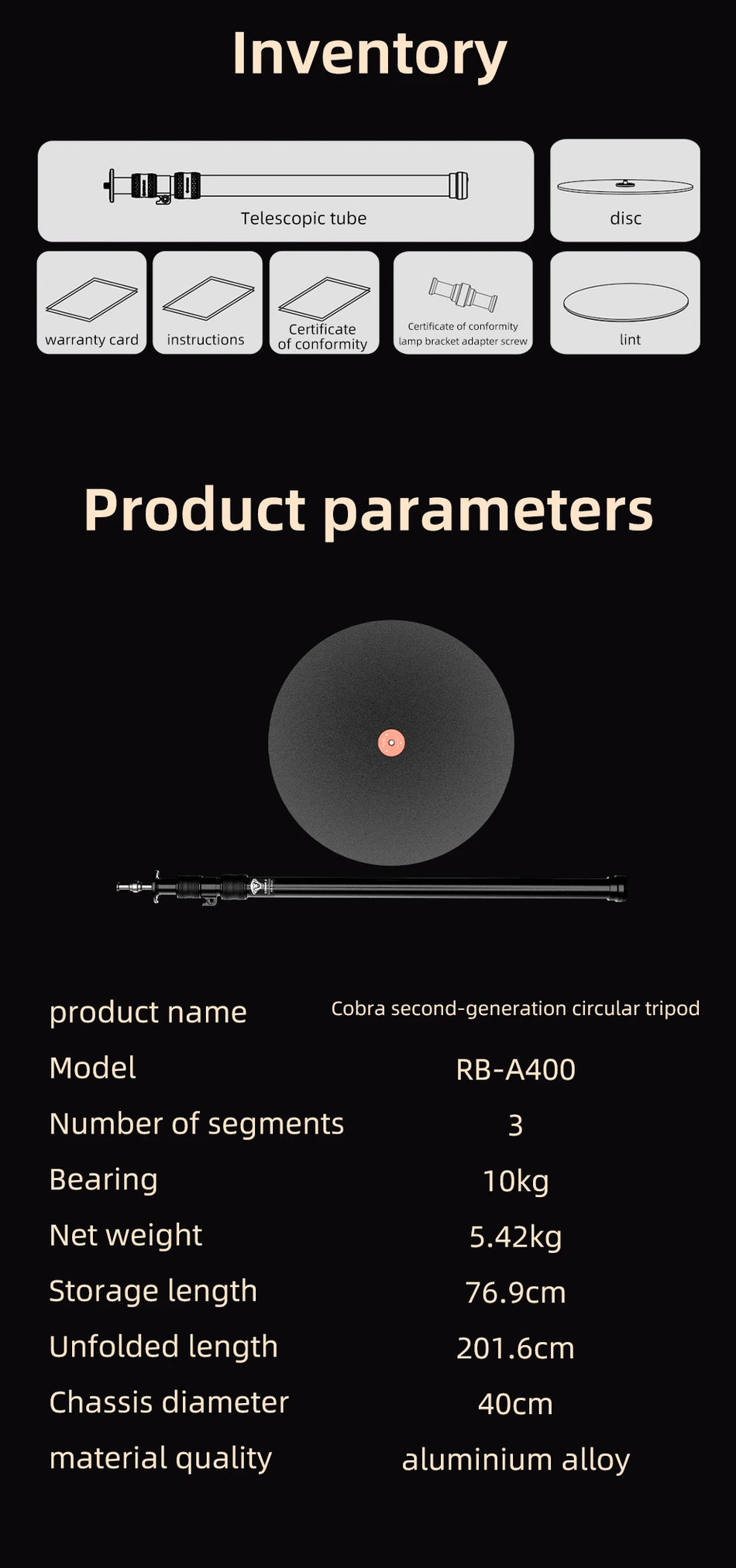 IFootage RB-A400 MA5-6 Desk Monopod &ndash; Stable Desktop Setup