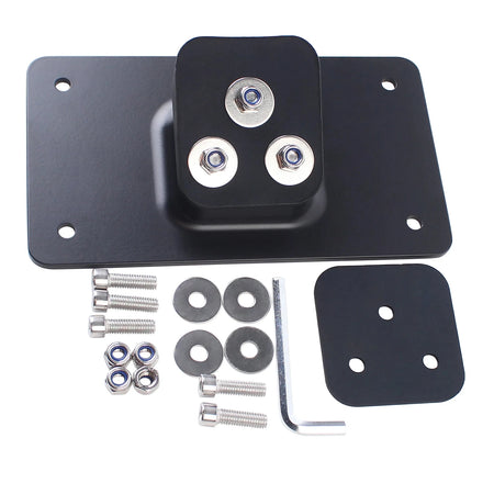 Motorcycle Black 3 Holes License Plate Mount Bracket &ndash; Durable Metal Construction Black