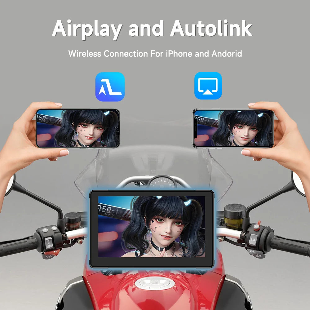 JIUYIN 7 Inch Motorcycle GPS &ndash; IPX7 Waterproof Display with Bluetooth Connectivity