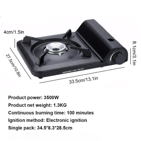 2025 Portable Single Burner Camping Gas Stove &ndash; Automatic Ignition Convenience black-e