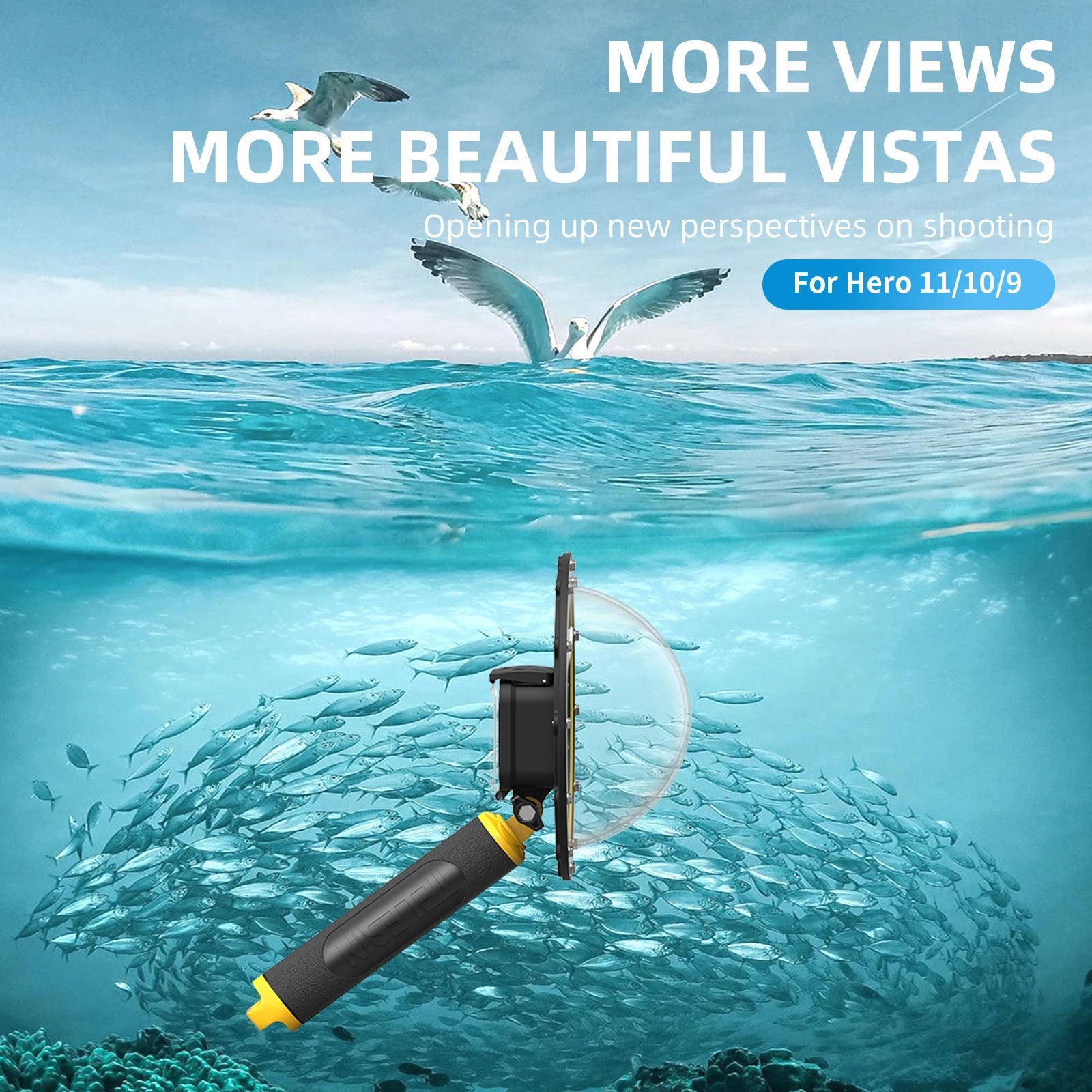 TELESIN 6 Inch Dome Port GoPro Hero 9-13 &ndash; 30M Waterproof