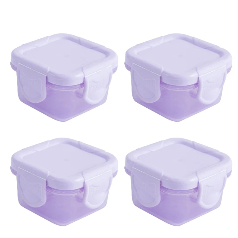 Set of 4 Baby Newborn Food Storage Containers - 6 Colors, 60ml, BPA Free for PURPLE