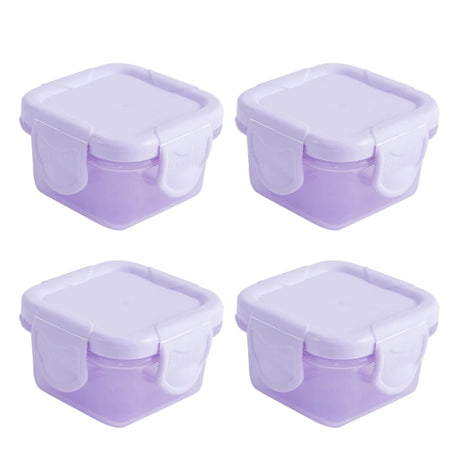 Set of 4 Baby Newborn Food Storage Containers - 6 Colors, 60ml, BPA Free for PURPLE