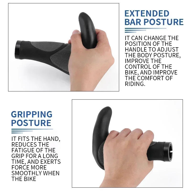 BUCKLOS Ergonomic Non-Slip Bike Handlebar Grips with Shock Absorption