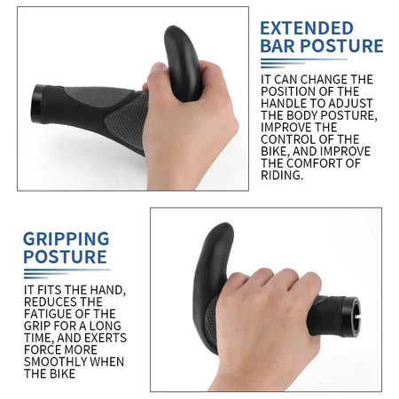 BUCKLOS Ergonomic Non-Slip Bike Handlebar Grips with Shock Absorption