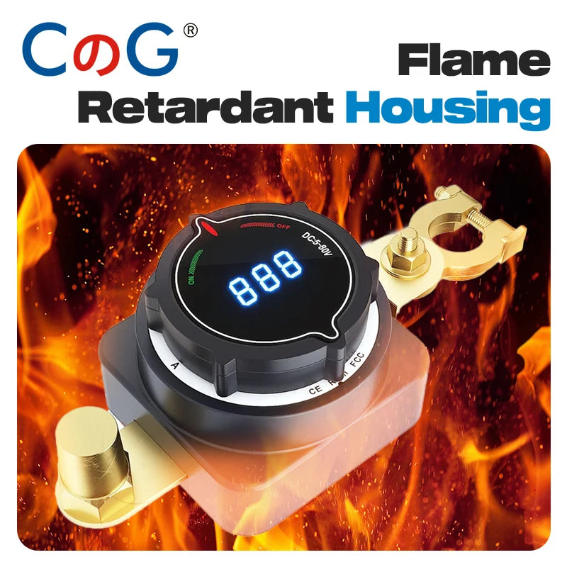 CG Digital Battery Disconnect Switch with Voltmeter for 5-80VDC Systems