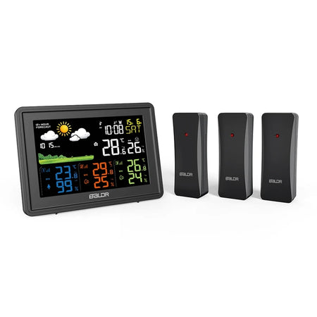 Baldr Wireless Color Weather Station &ndash; 3 Forecast Sensor Black EU Plug