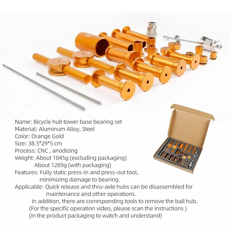 Unealtă pentru instalarea și îndepărtarea rulmenților butucului bicicletei pentru MTB și biciclete de șosea, compatibilă cu XD DT350 NOVATEC