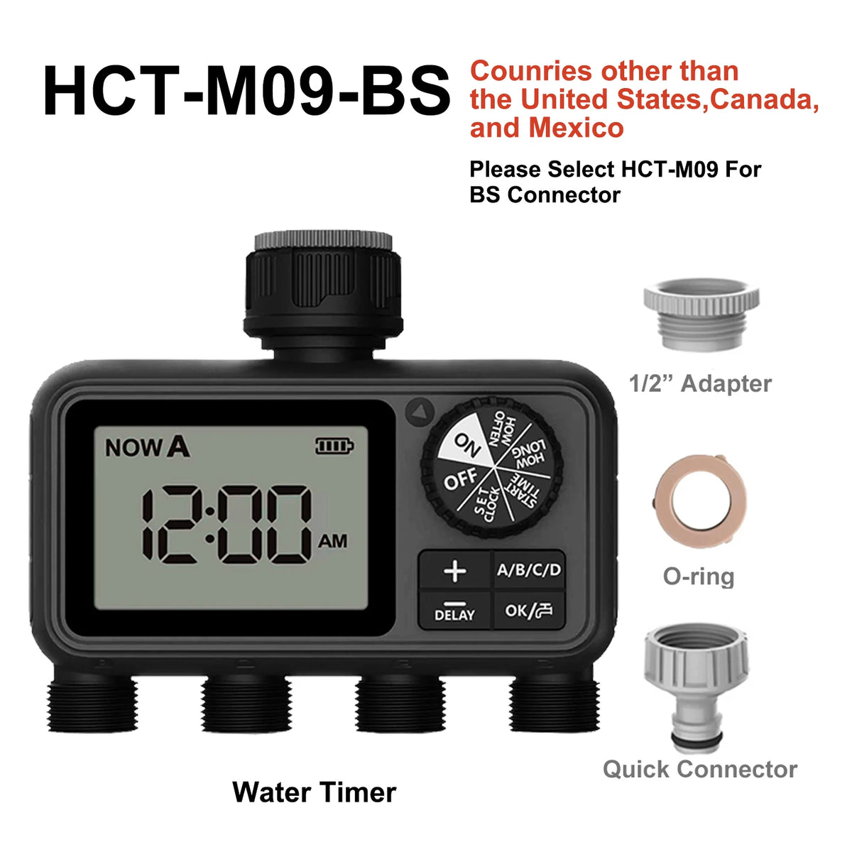 Eshico HCT-M09 &ndash; 4 Zone Smart Irrigation Timer System POP3-HCT-M09-BS
