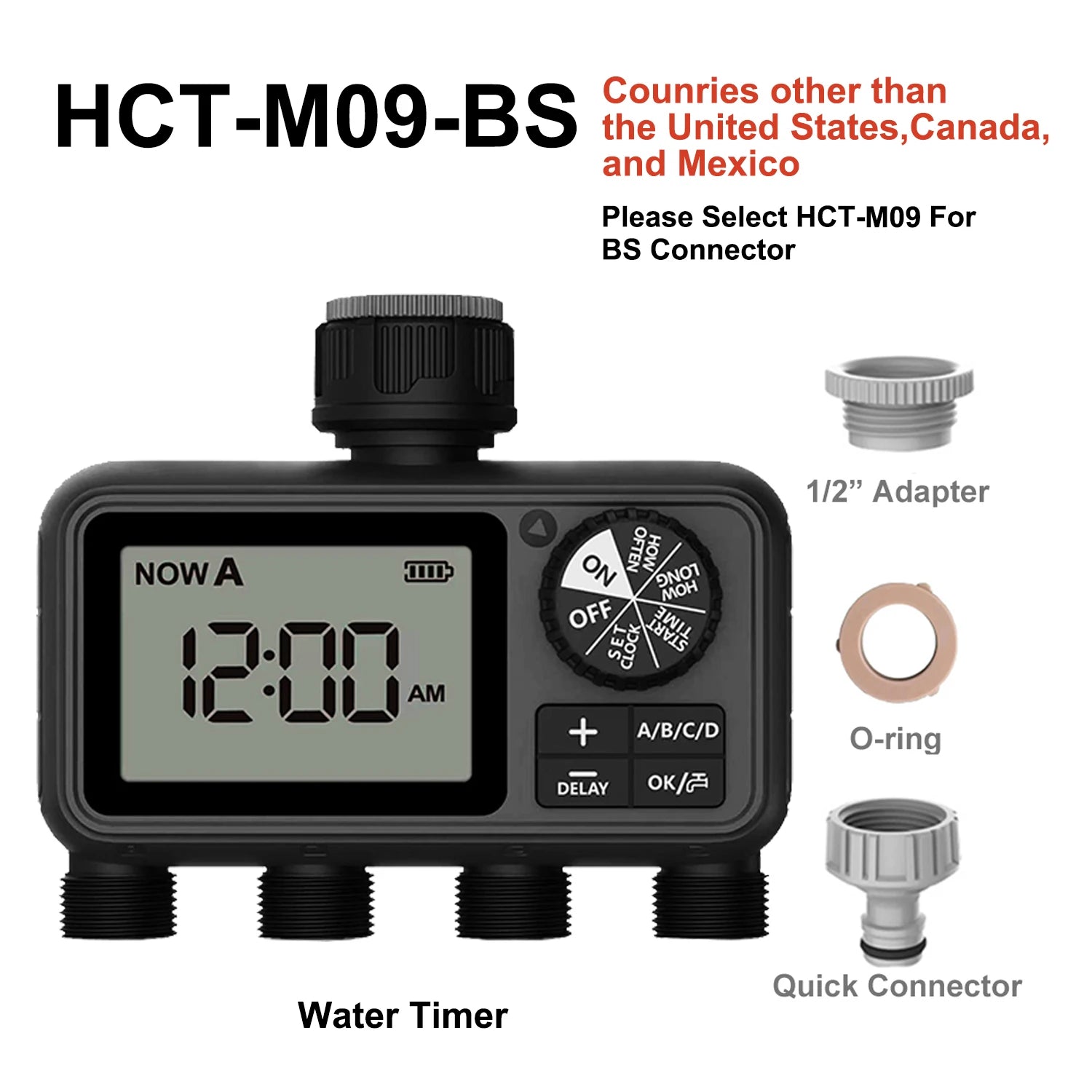 Eshico HCT-M09 &ndash; 4 Zone Smart Irrigation Timer System POP3-HCT-M09-BS