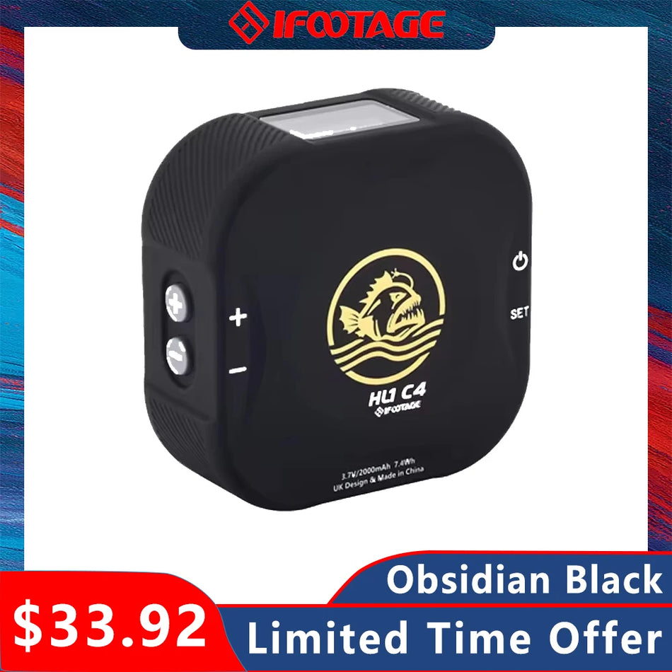 IFootage HL1 C4 Camera Light &ndash; 360 Degree RGB App Control Obsidian Black