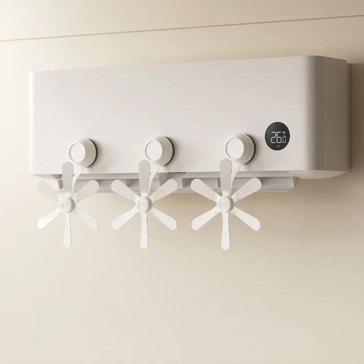 Suction Cup Wall Mounted Air Conditioning Fan - Windproof &amp; Adjustable Airflow White 3pcs